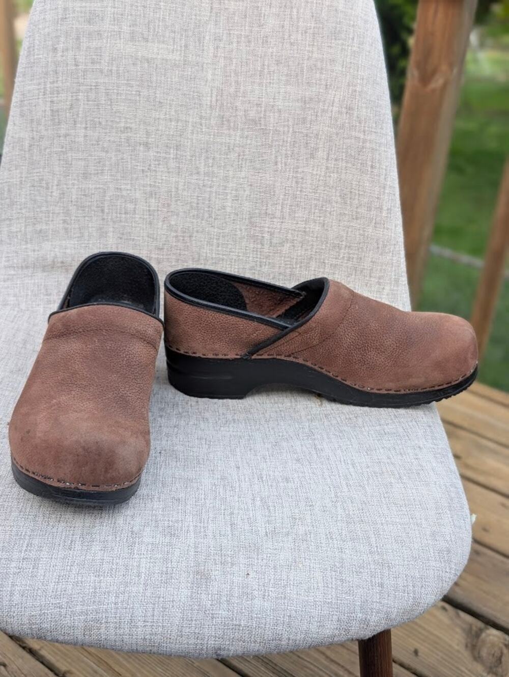 Sanita Original Professional Clogs Womens 43 Brown Textured Oil Leather Comfort
